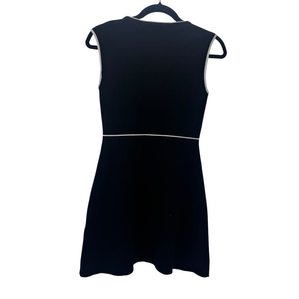 Zara Women's Knit Fit and Flare Dress Sleeveless Black/White Size Medium - Picture 4 of 8